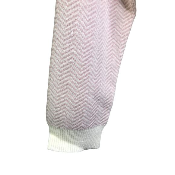 Mable Sweater Womens Sz S Pink Cream Chevron Long Sleeves V-Neck Collared NWT - Picture 8 of 10